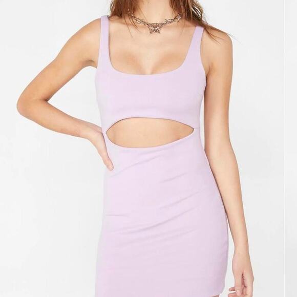 Tiger Mist Lilac Cut Out Bodycon Mini Dress Women's Small NWT Y2K Club Spring - Picture 5 of 16